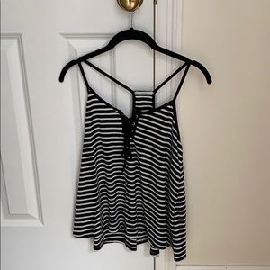 Striped tied tank top